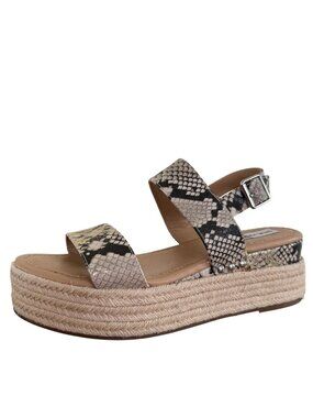 Steve Madden Fifer Platform Sandals Gray Snakeskin Boho Animal Print — Size 10